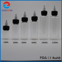 PET transparent 50ml 60ml 80ml 100ml 120ml 200ml 250 ml plastic childproof cap twist cap bottle