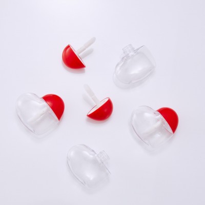 5ml Heart-shaped plastic lip gloss tube, heart shape Lip dyeing  bottle