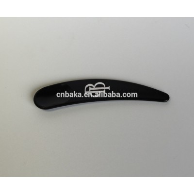 6cm black spatula with silver logo cosmetic cream moon falcate shape plastic Mask spatula