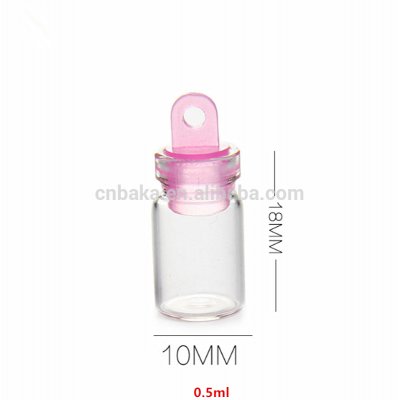 0.5ml mini glass tube bottles with plastic cork stopper,0.5ml empty clear glass wishing bottle vial with colorful plastic plug