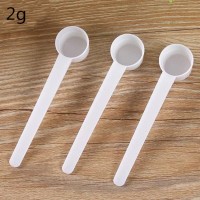 2g 4ml white disposable plastic long handle salt measuring spoon