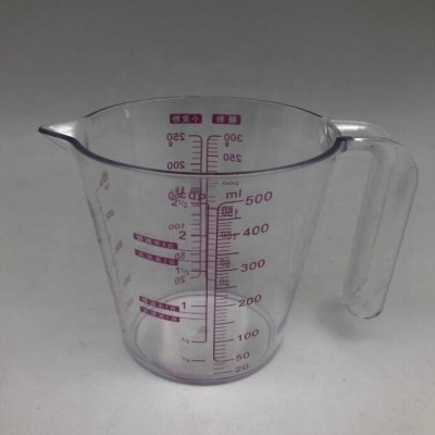 500ml PS Transparent plastic measuring cup large capacity measuring cup with scale and handle,Baking tools