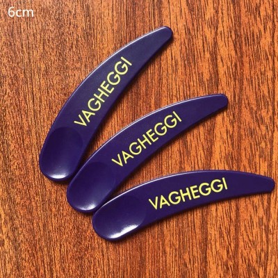 6cm purple cosmetic cream moon falcate shape plastic Mask spatula with logo